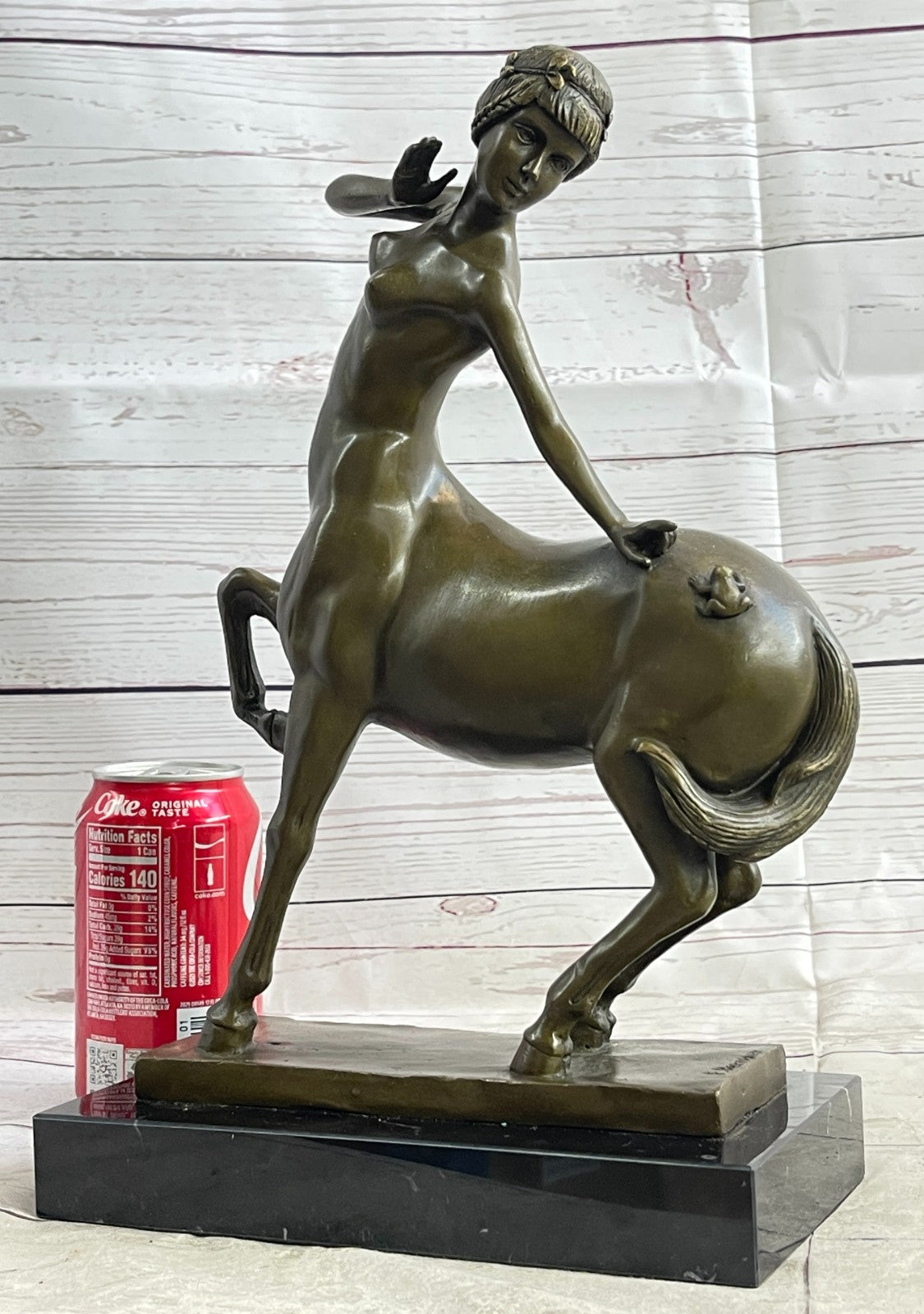 Bronze Sculpture Semi Nude Femal Methodological Centaur Half Woman Half Horse NR