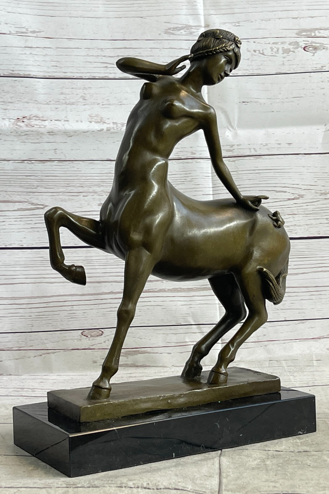 Bronze Sculpture Semi Nude Femal Methodological Centaur Half Woman Half Horse NR
