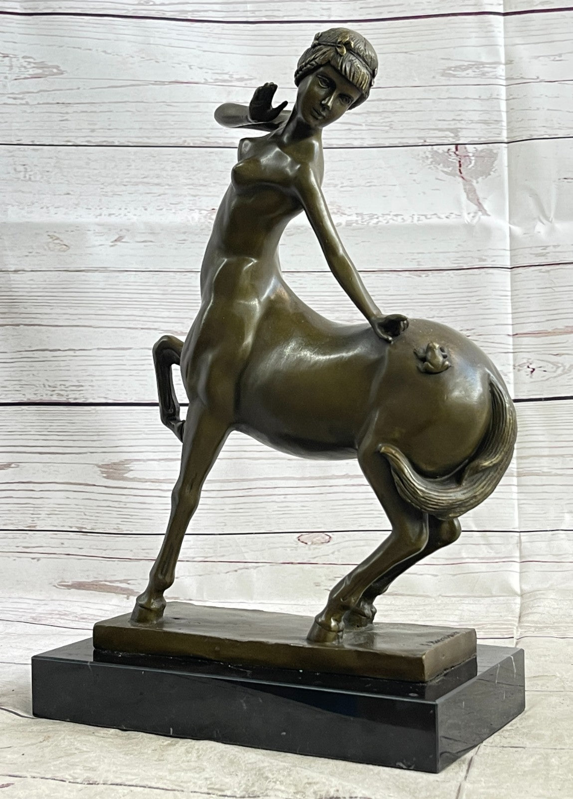 Bronze Sculpture Semi Nude Femal Methodological Centaur Half Woman Half Horse NR