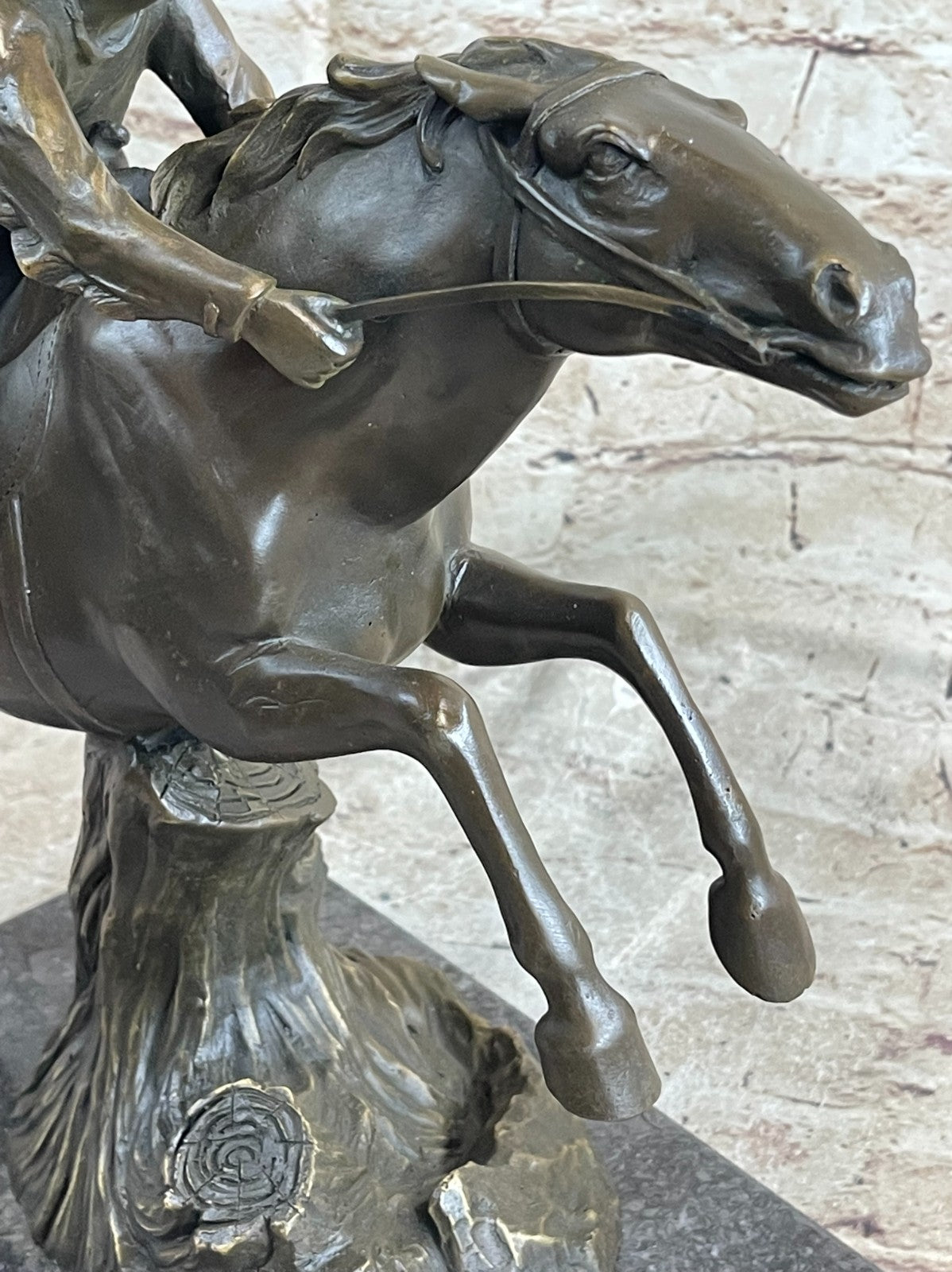 Native American Indian Man W/ Horse Bronze Sculpture Statue Figure Art
