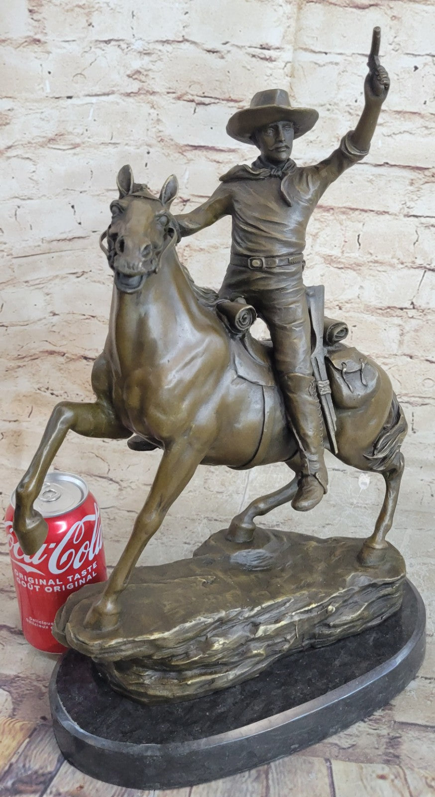 "The Desperado" by Carl Kauba Cowboy Marshal horse Gun Bronze Sculpture Figurine
