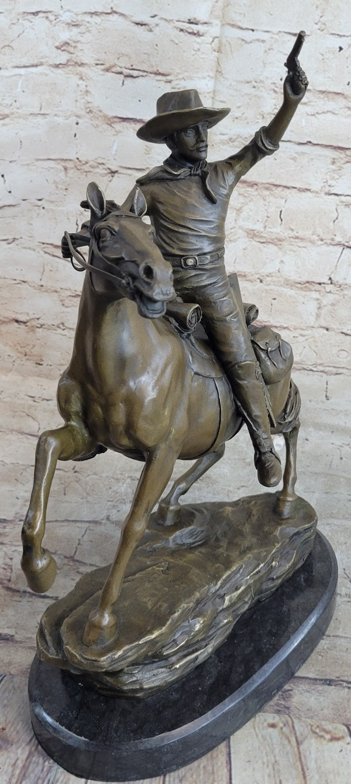 "The Desperado" by Carl Kauba Cowboy Marshal horse Gun Bronze Sculpture Figurine