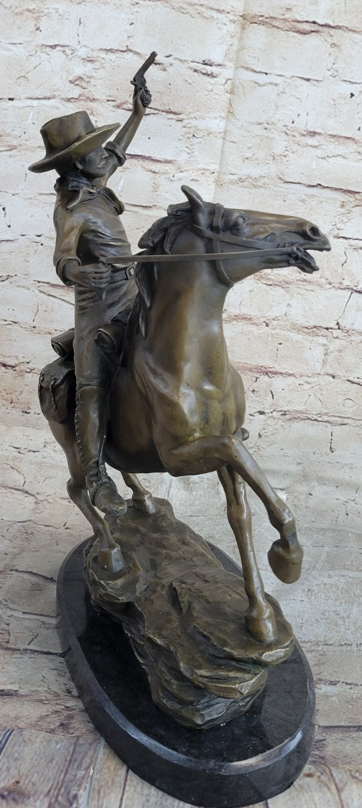 "The Desperado" by Carl Kauba Cowboy Marshal horse Gun Bronze Sculpture Figurine