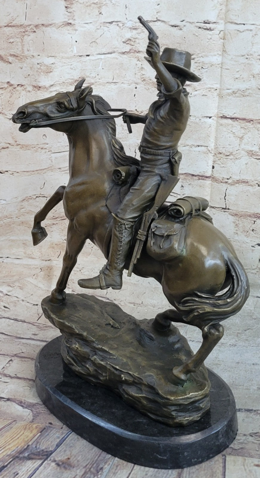 "The Desperado" by Carl Kauba Cowboy Marshal horse Gun Bronze Sculpture Figurine