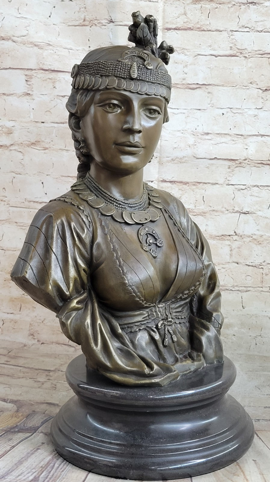 Handcrafted bronze sculpture SALE Bust Female Cordier By Caire Le Lady Egyption