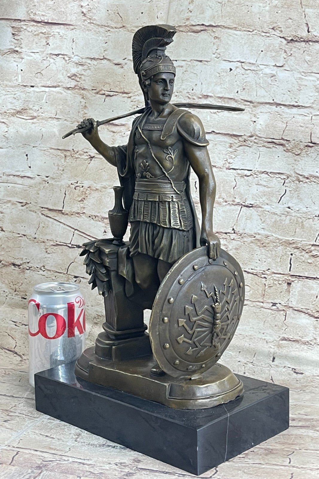 Bronze Sculpture of a Roman Warrior by Huzel , French Masterpiece Detailed Deal