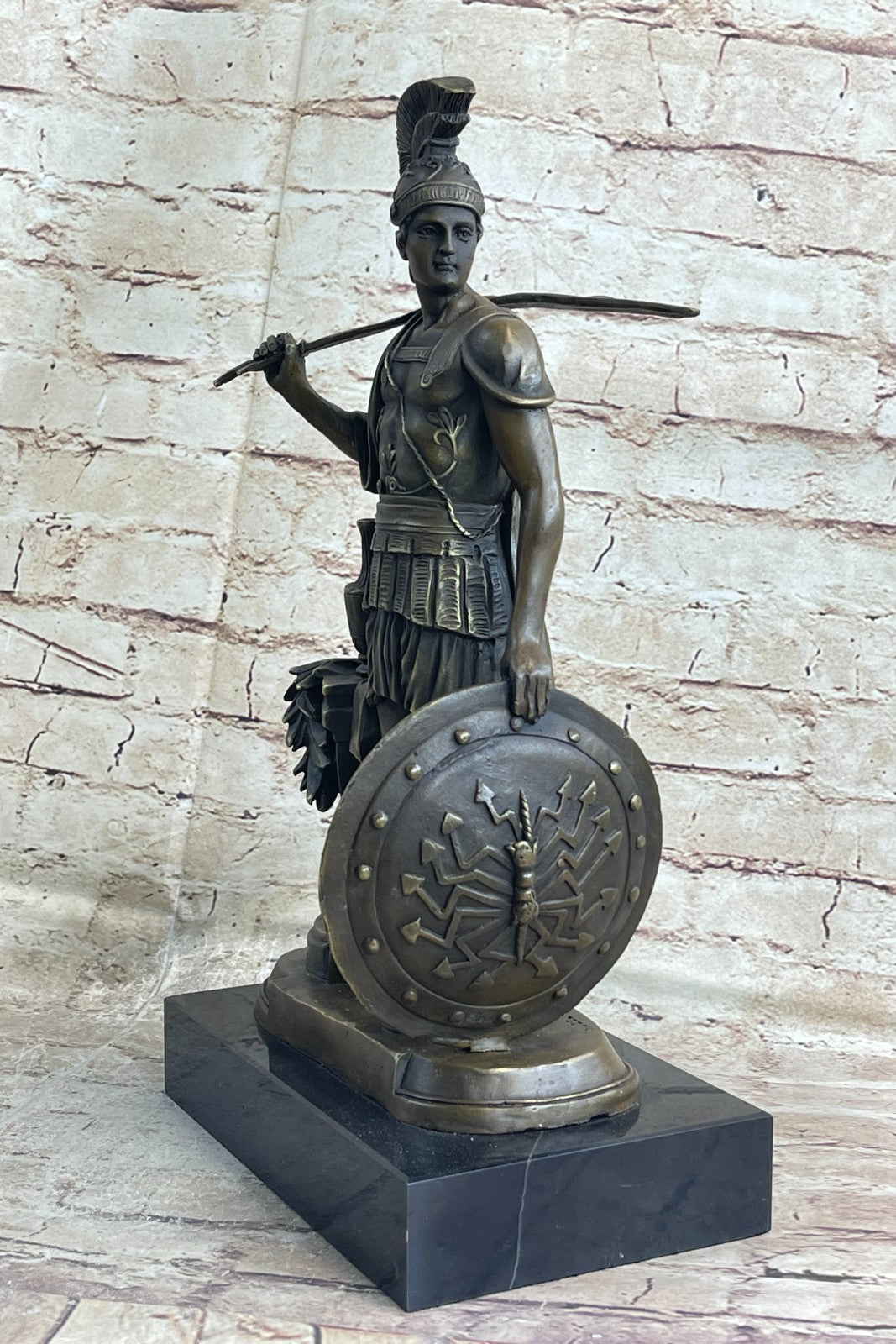 Bronze Sculpture of a Roman Warrior by Huzel , French Masterpiece Detailed Deal
