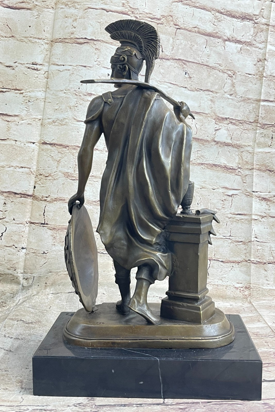 Bronze Sculpture of a Roman Warrior by Huzel , French Masterpiece Detailed Deal