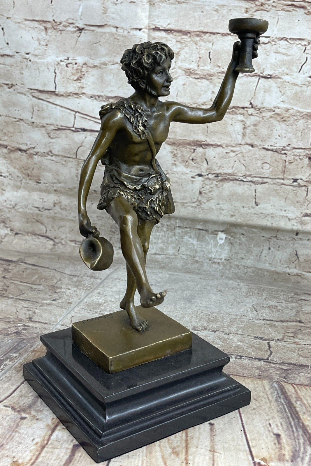 Handcrafted bronze sculpture SALE Schaffert By Wine Of God Greek Real Genuine