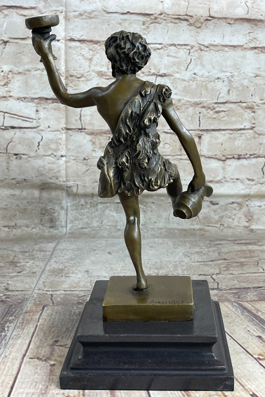 Handcrafted bronze sculpture SALE Schaffert By Wine Of God Greek Real Genuine