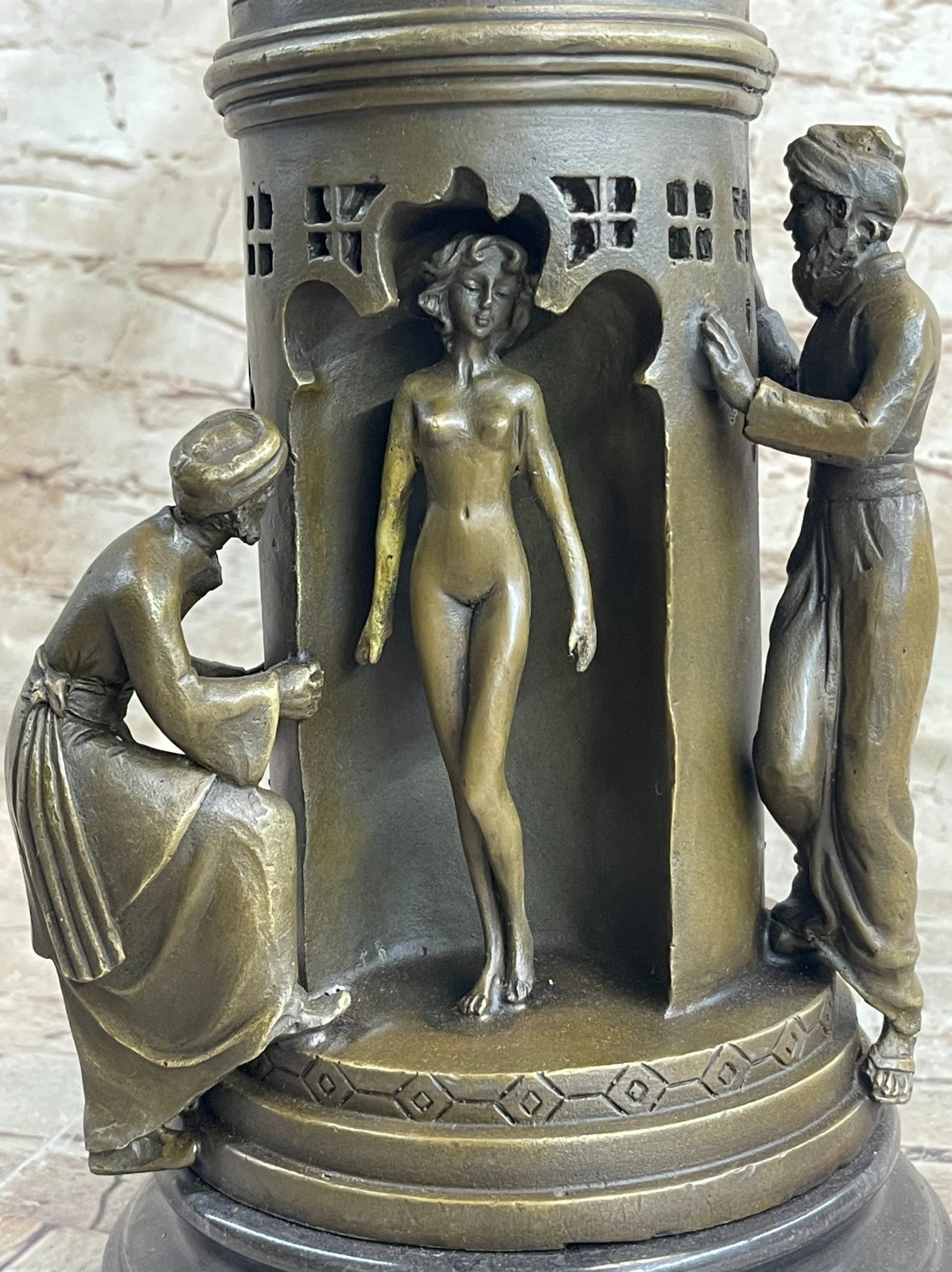 Franz Bergman Real Vienna Solid Nude Bronze Slave Trader Made Lost Wax Gift