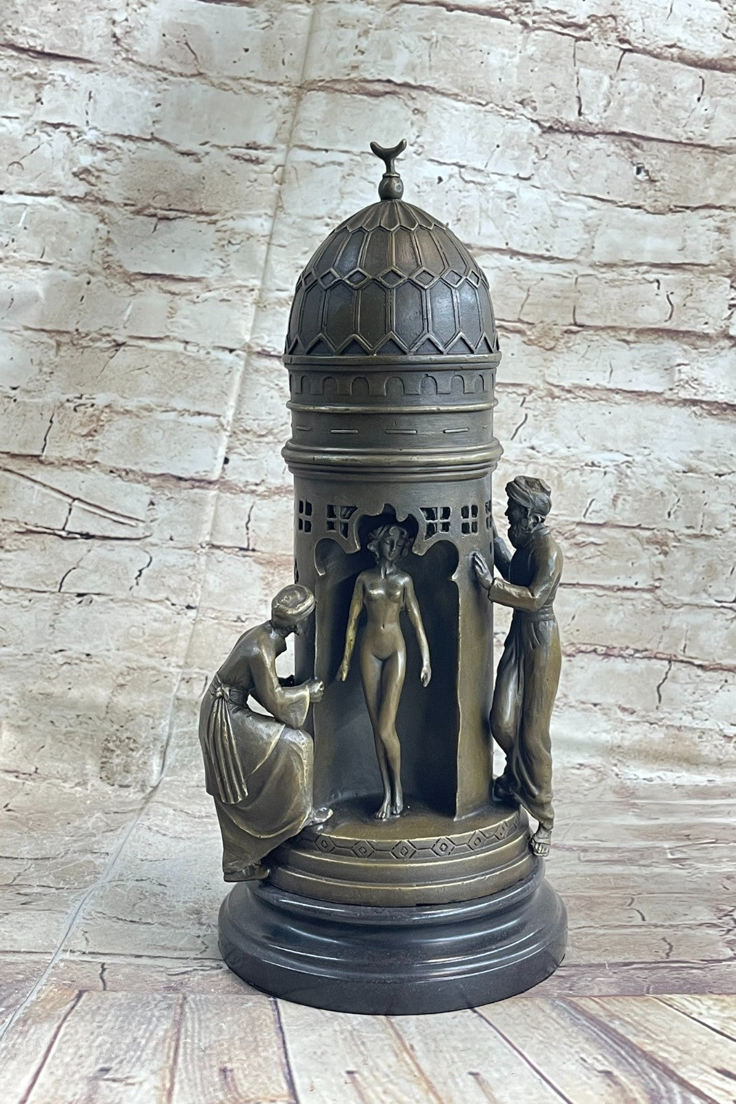 Franz Bergman Real Vienna Solid Nude Bronze Slave Trader Made Lost Wax Gift