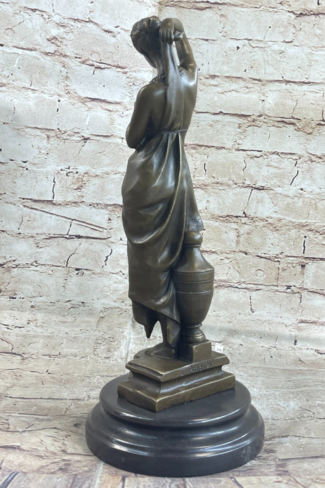 Figurine Femme Nue Phryne Érotique Bronze Statue Élégant Art Deco Signé Figure