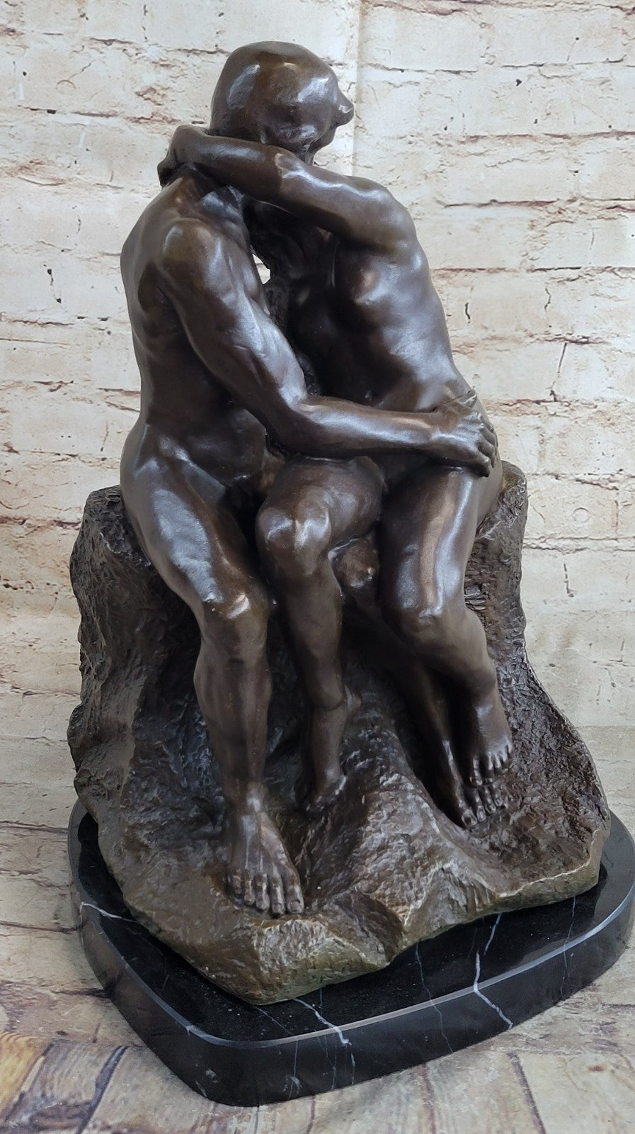 Bronze The Kiss Lovers Sculpture Auguste Rodin Nude Erotic Statue gift love art
