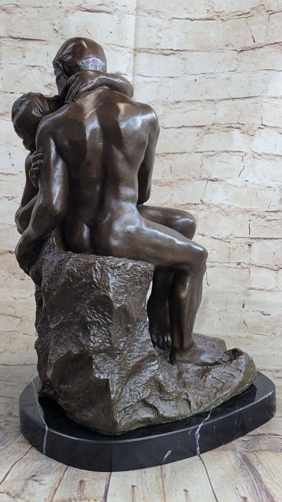 Bronze The Kiss Lovers Sculpture Auguste Rodin Nude Erotic Statue gift love art