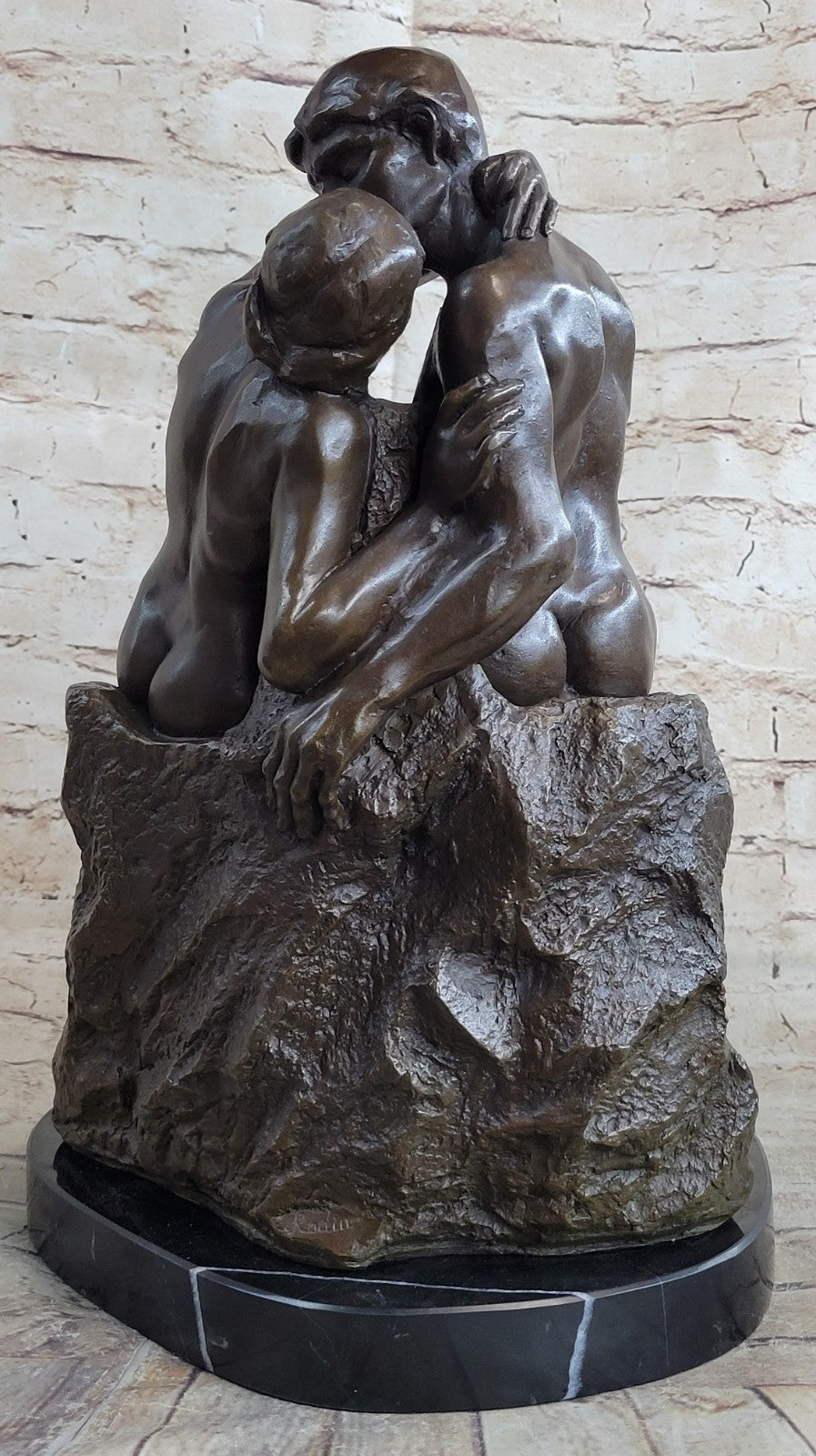 Bronze The Kiss Lovers Sculpture Auguste Rodin Nude Erotic Statue gift love art