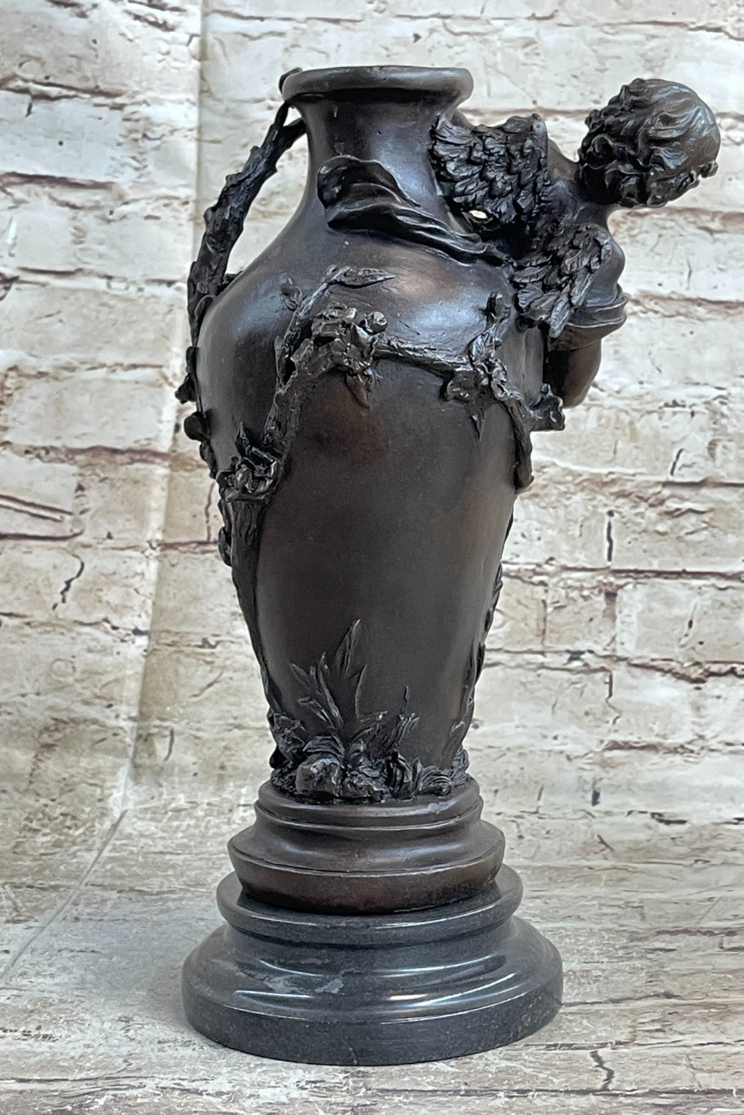 Art Deco Victorian Style Baby Angel Cherubs Vase Planter Bronze Statue Sale