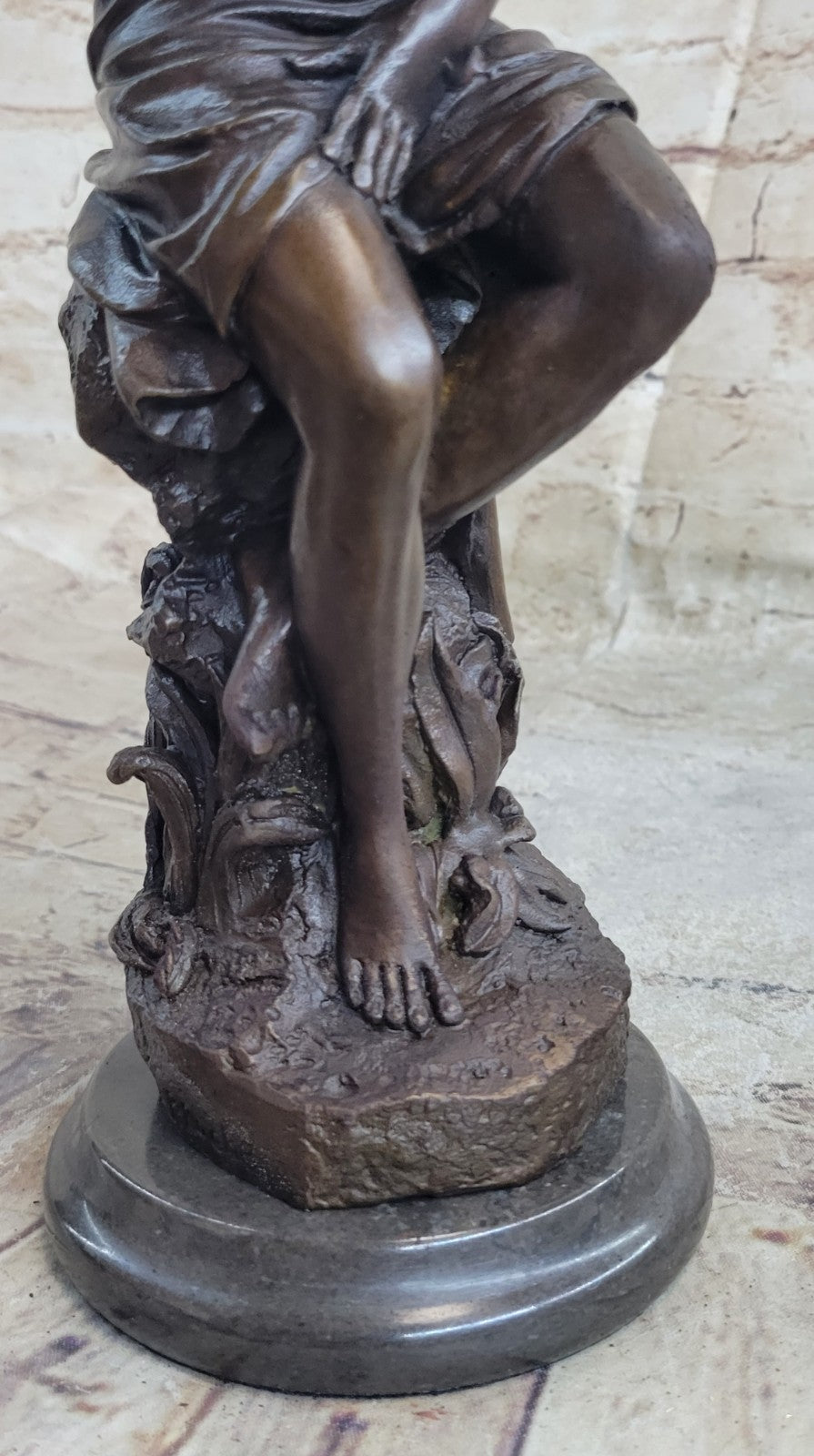 Hot Cast Roche Maiden Semi Nude Woman Bronze Sculpture Statue