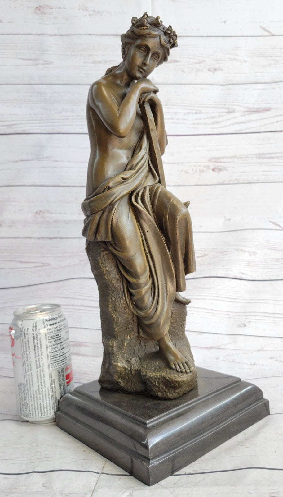 MAGNIFICENT FRENCH ART NOUVEAU DECO BRONZE NUDE STATUE OF A WOMAN SIGNED ART