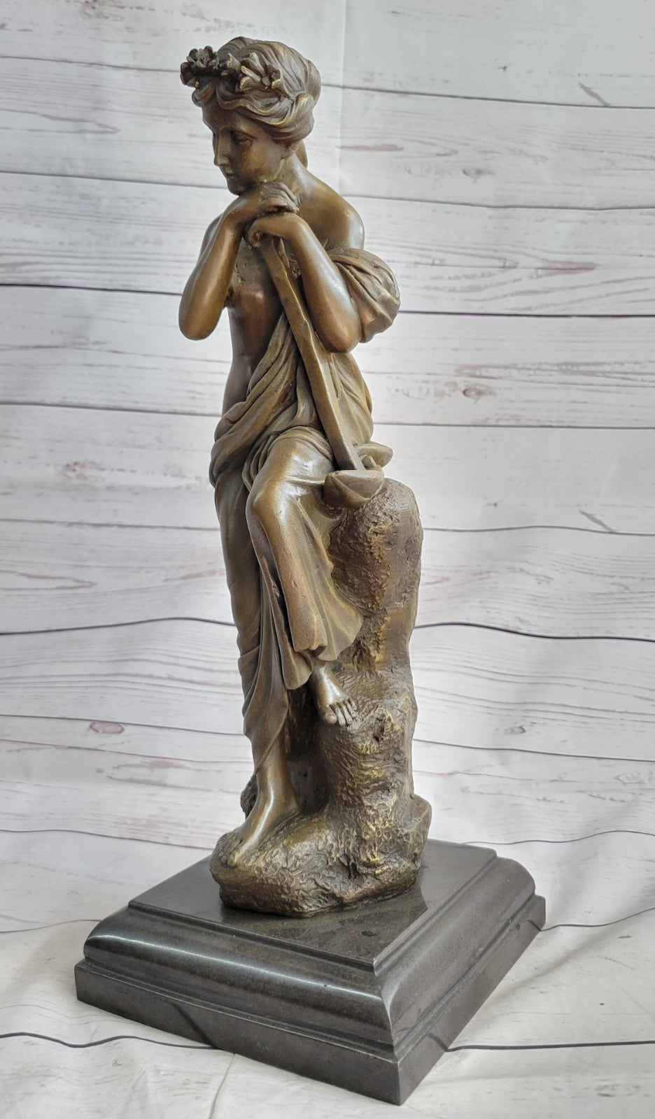 MAGNIFICENT FRENCH ART NOUVEAU DECO BRONZE NUDE STATUE OF A WOMAN SIGNED ART