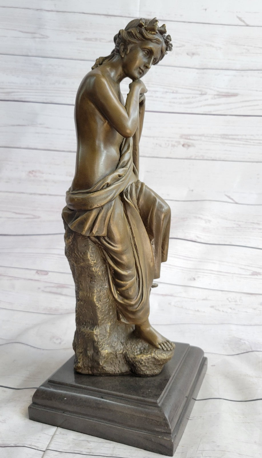 MAGNIFICENT FRENCH ART NOUVEAU DECO BRONZE NUDE STATUE OF A WOMAN SIGNED ART