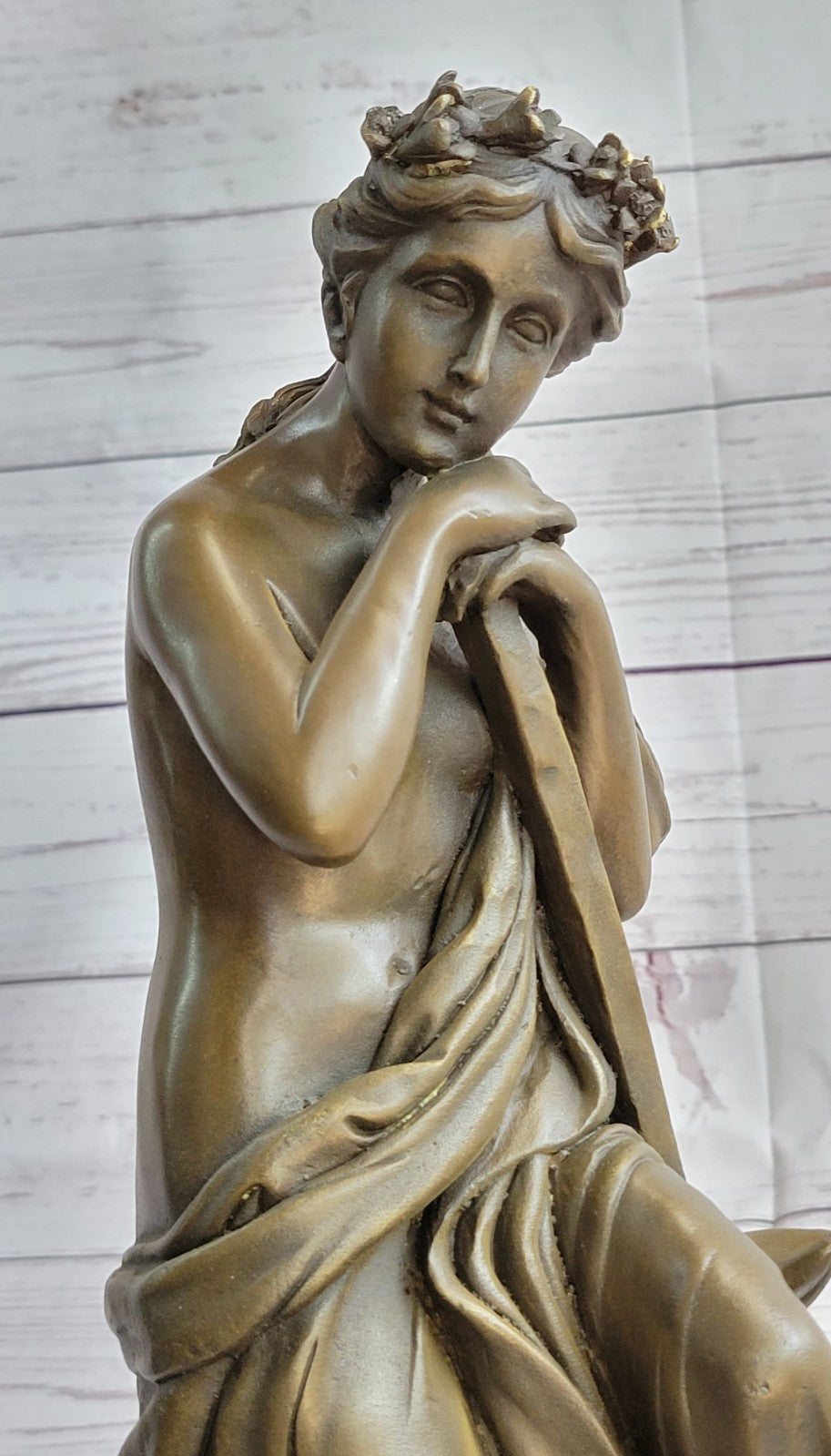 MAGNIFICENT FRENCH ART NOUVEAU DECO BRONZE NUDE STATUE OF A WOMAN SIGNED ART