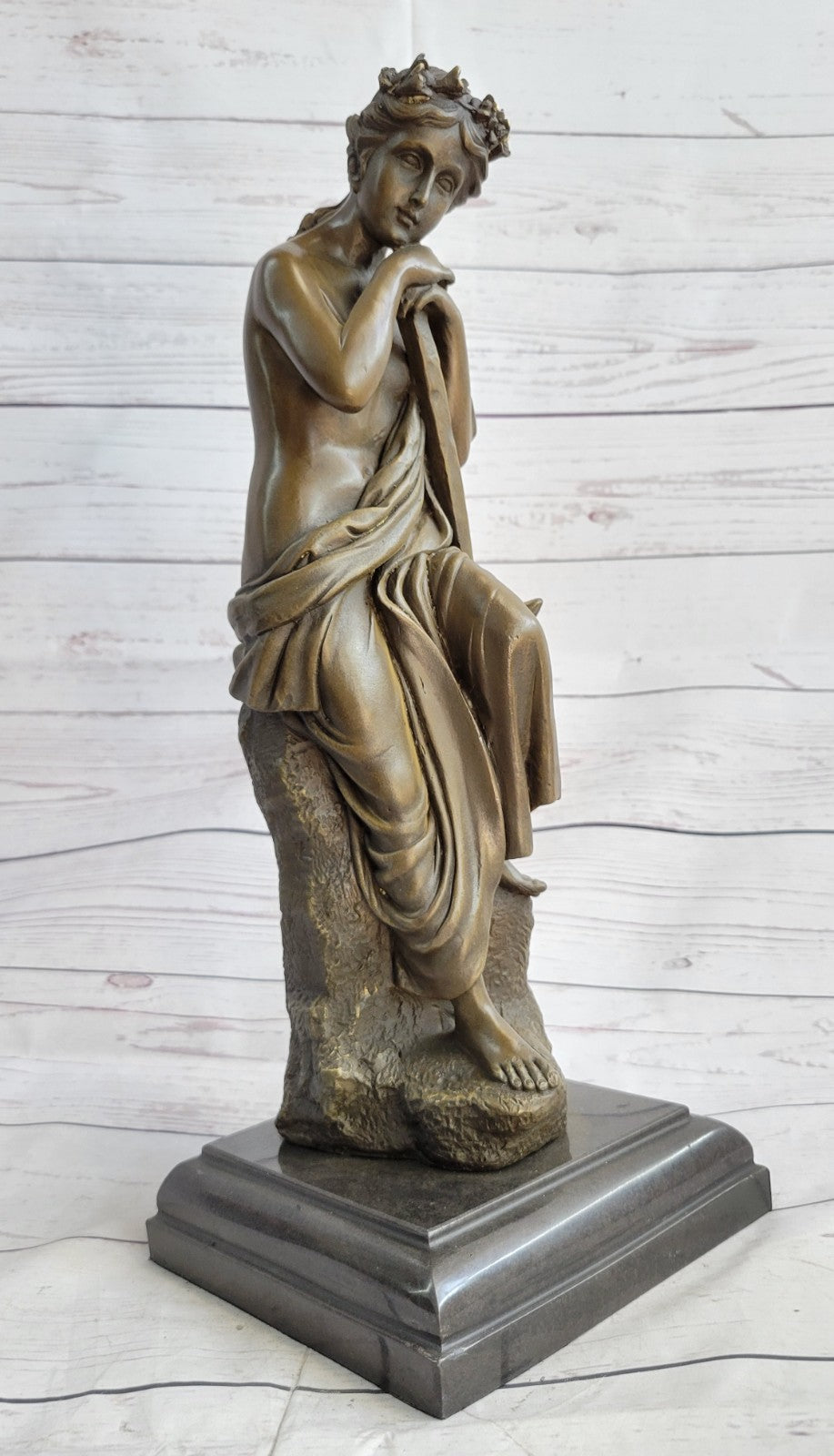 MAGNIFICENT FRENCH ART NOUVEAU DECO BRONZE NUDE STATUE OF A WOMAN SIGNED ART