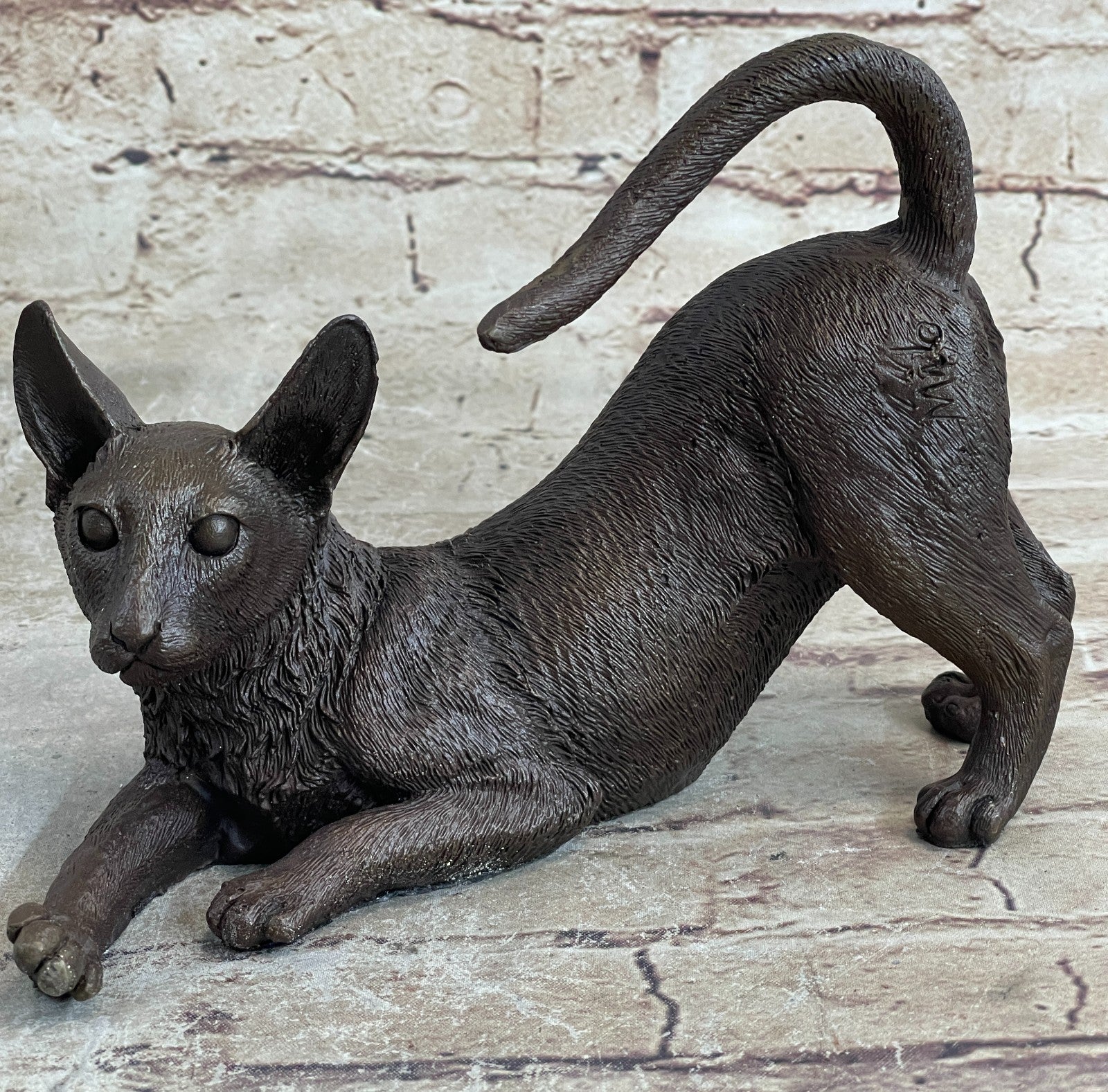 Handcrafted bronze sculpture SALE Cat Siamese Signed Classic Artwork Statue