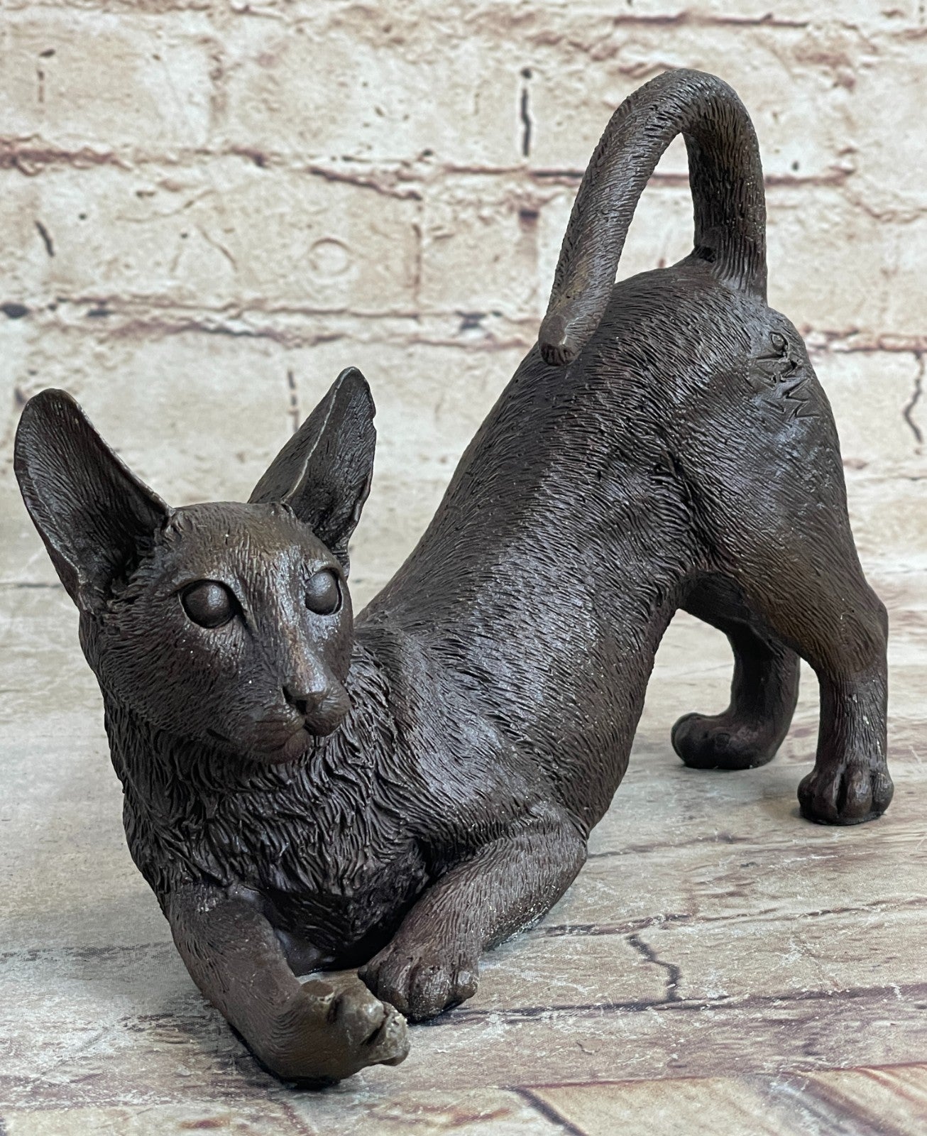 Handcrafted bronze sculpture SALE Cat Siamese Signed Classic Artwork Statue
