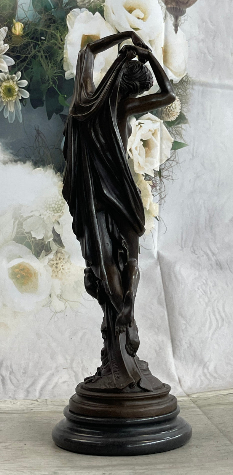 Putti Cherub Angel Cupid Mother`s Day Gift Bronze Marble Statue Romantic Nude