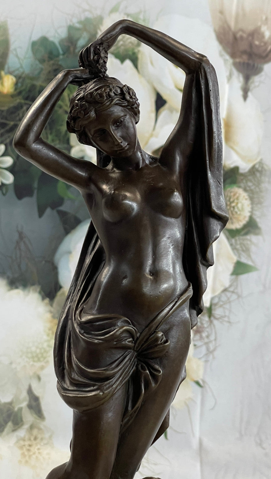 Putti Cherub Angel Cupid Mother`s Day Gift Bronze Marble Statue Romantic Nude