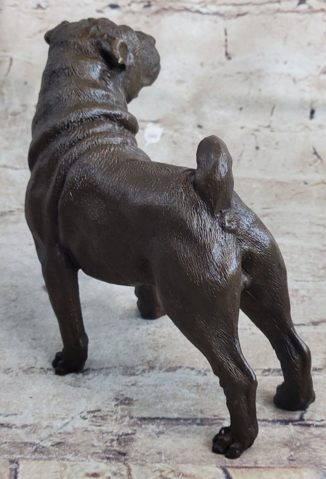 Magnificent Vintage Bronze "Shar pei Heads" Book End/Paperweights Sculpture 