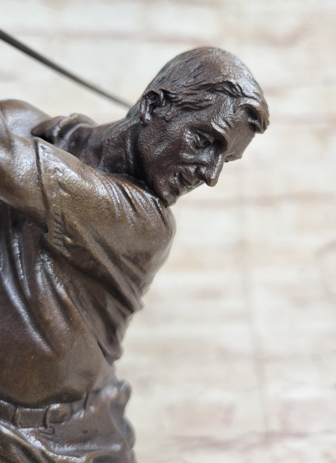 9" Vintage Bronze Sculpture Figurine Statue Art Golfer Swing Golf hand Made