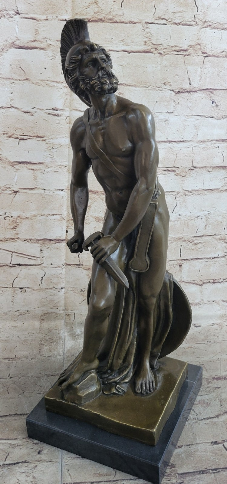 Roman Military Warrior Bronze Statue Hot Cast Classic Artwork Sculpture Figurine