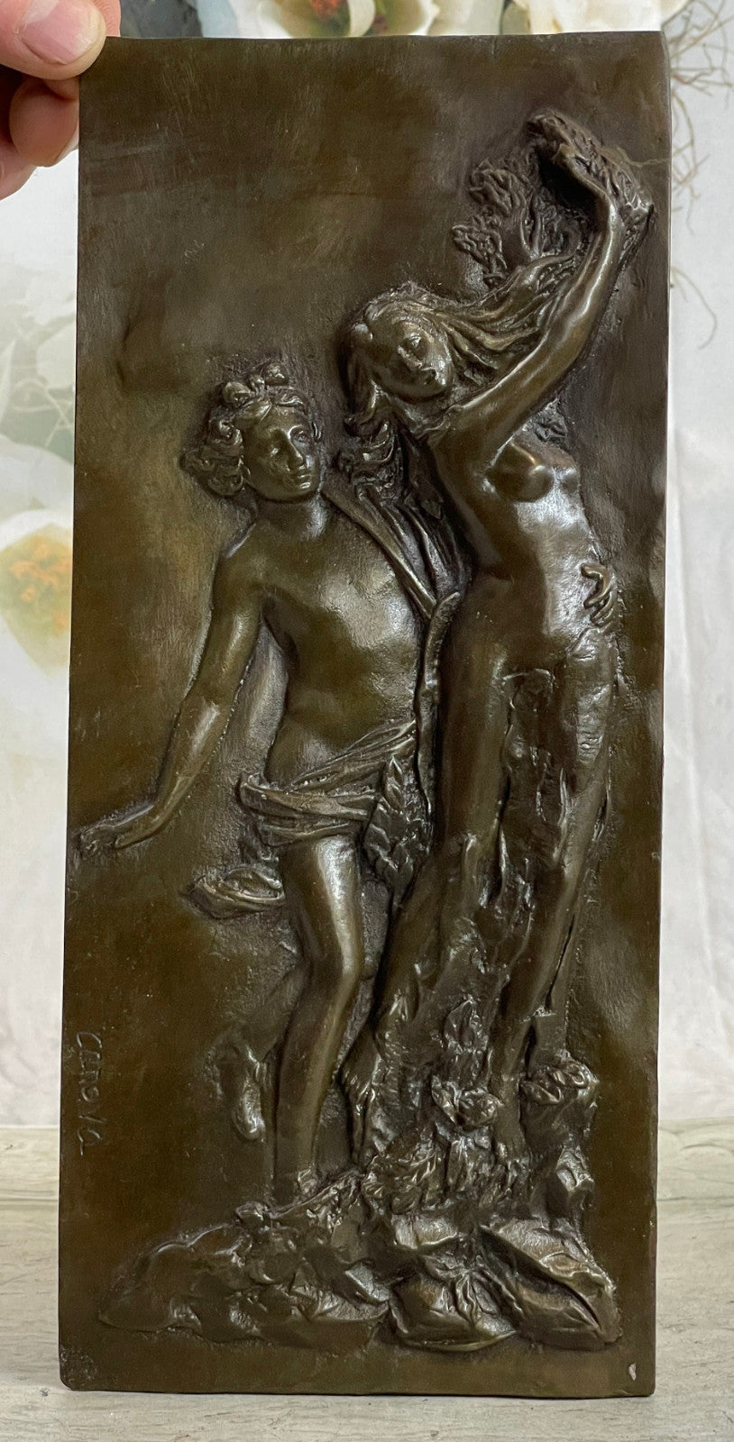 Apollo & Daphne Figurine by Canova - Statue European Bronze Wall Mount Statue