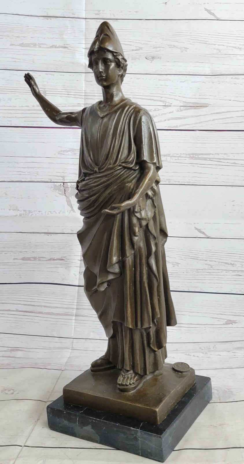Handcrafted Decarlo Roman Prince Royalty Bronze Sculpture Figurine Gift Art