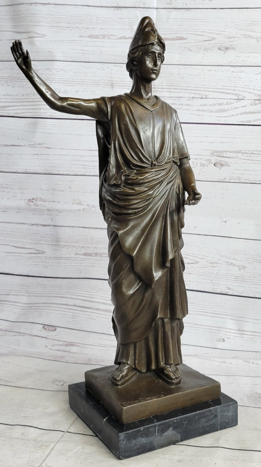 Handcrafted Decarlo Roman Prince Royalty Bronze Sculpture Figurine Gift Art