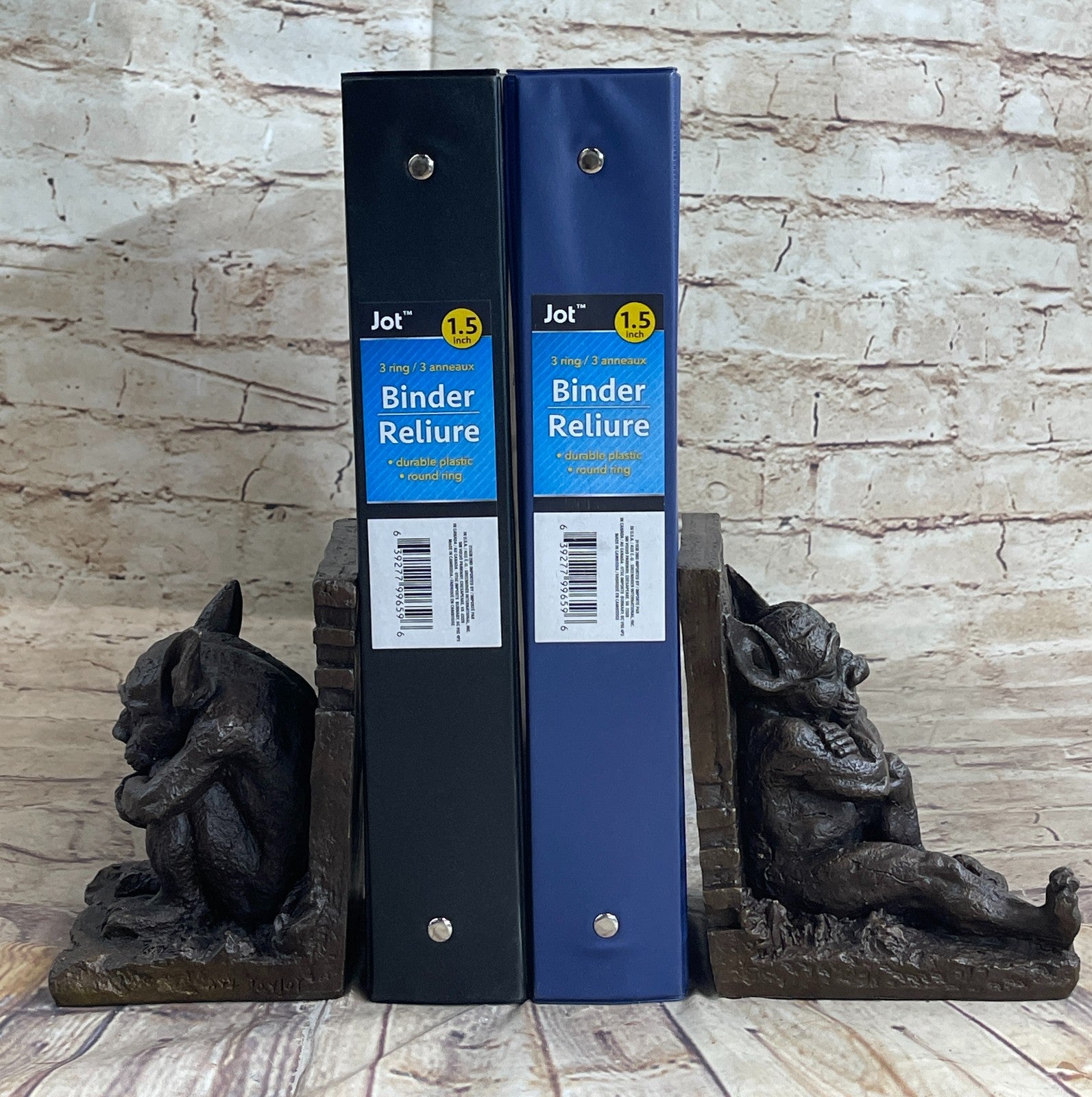 Vintage Bronze Devil / Gremlin / Gargoyle Bookends, Nice Detail & Patina Deco