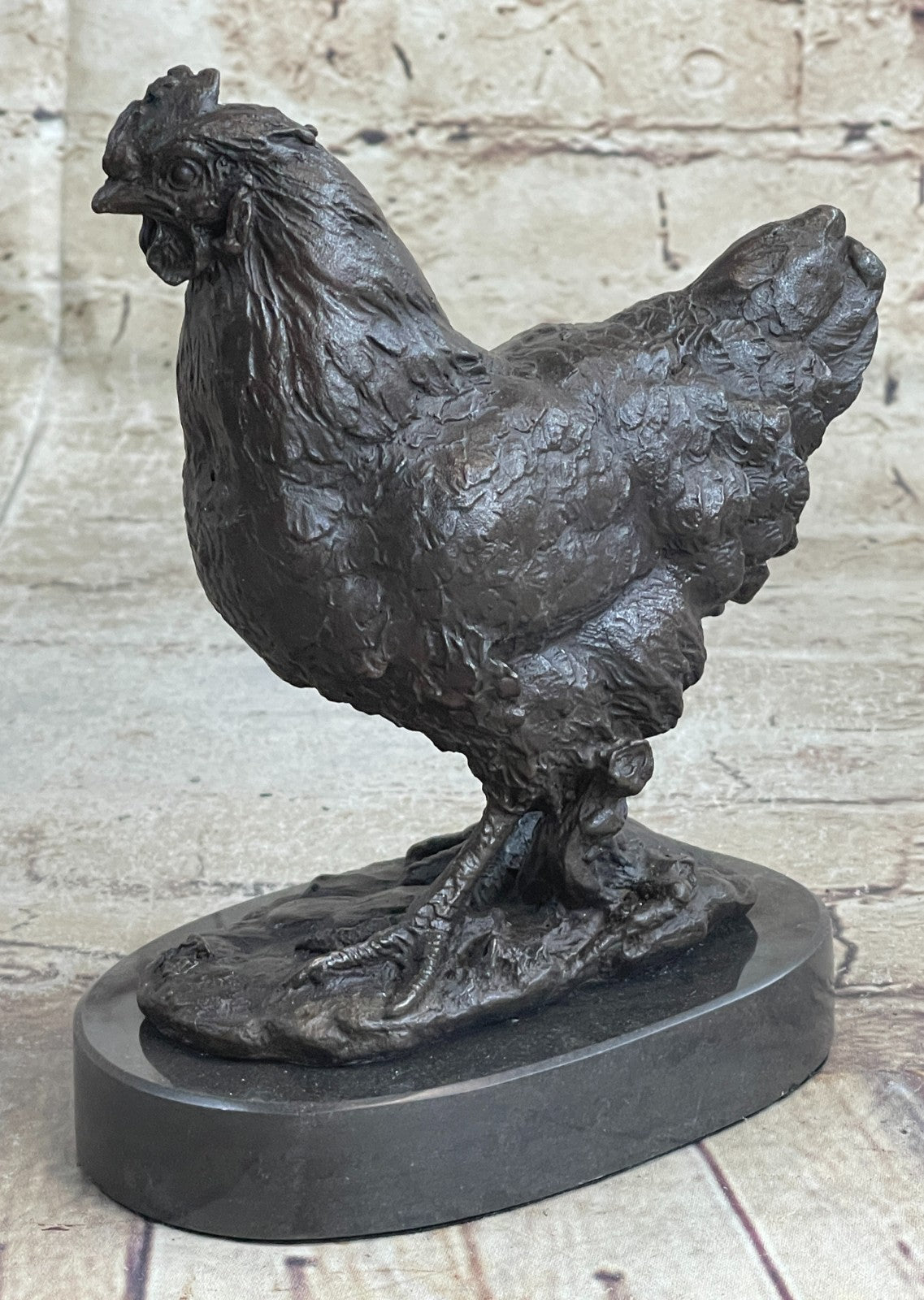 Abstract Modern Rooster Bronze Sculpture Hand Crafted Milo Figurine Art Décor