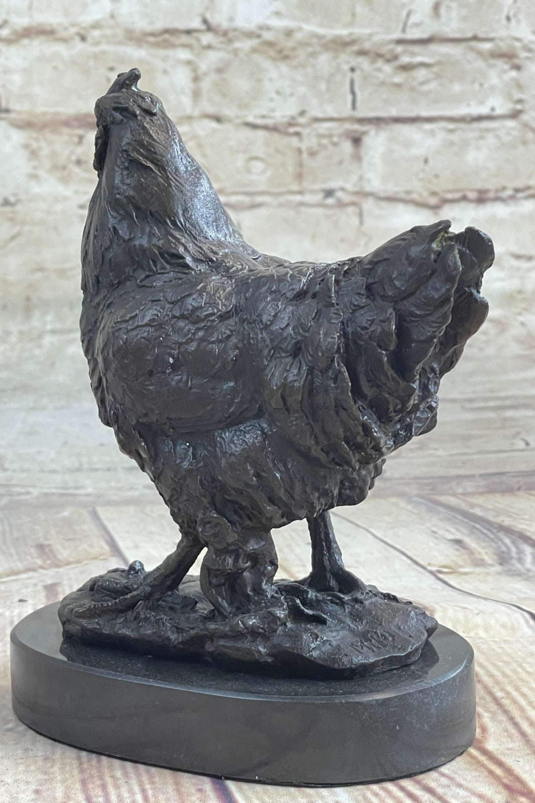 Abstract Modern Rooster Bronze Sculpture Hand Crafted Milo Figurine Art Décor