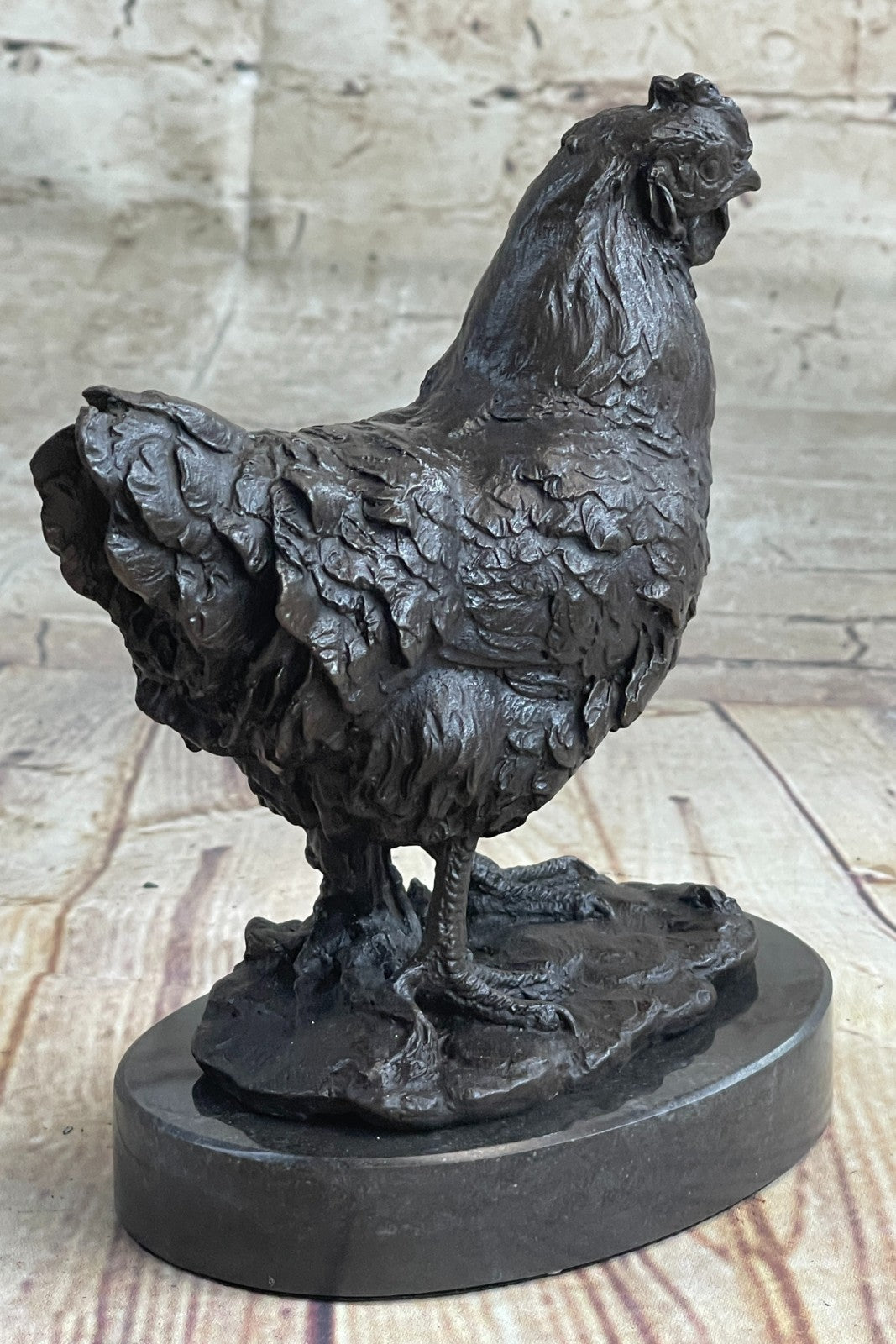 Abstract Modern Rooster Bronze Sculpture Hand Crafted Milo Figurine Art Décor