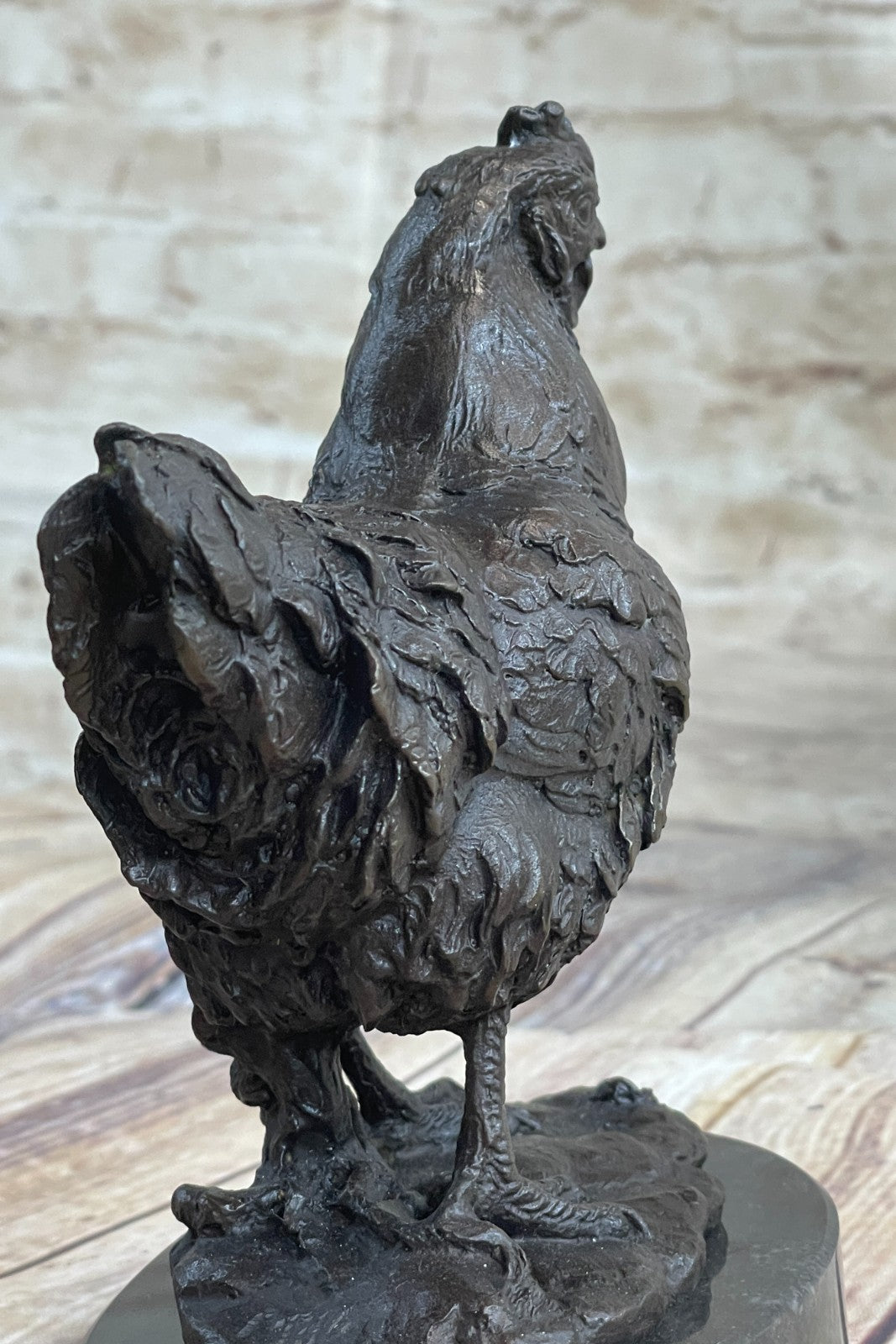 Abstract Modern Rooster Bronze Sculpture Hand Crafted Milo Figurine Art Décor