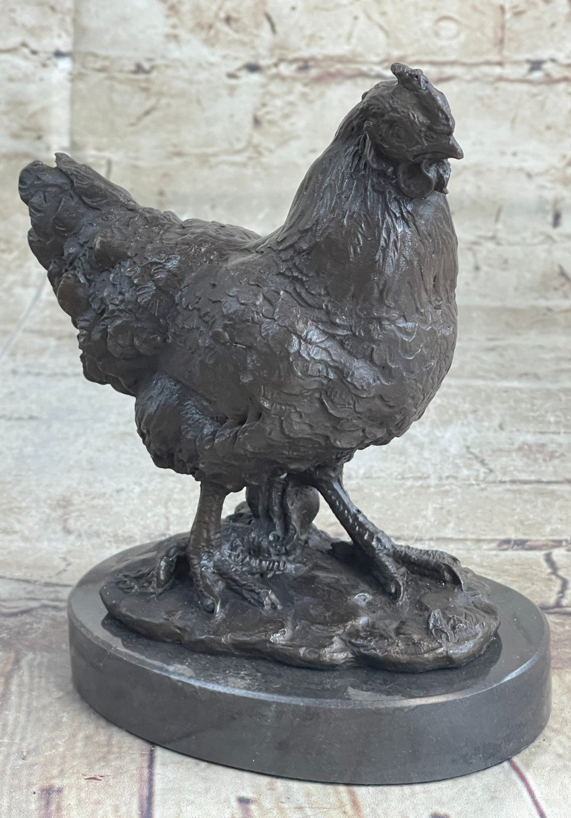 Abstract Modern Rooster Bronze Sculpture Hand Crafted Milo Figurine Art Décor