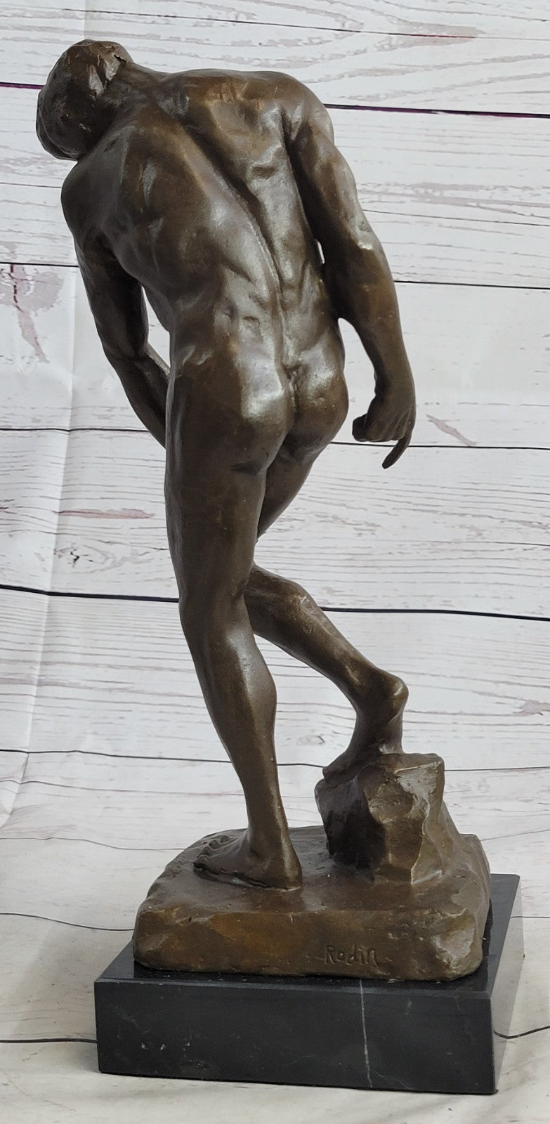 Handcrafted bronze sculpture SALE German Marble Of Age Rodin Male Nude Elegant