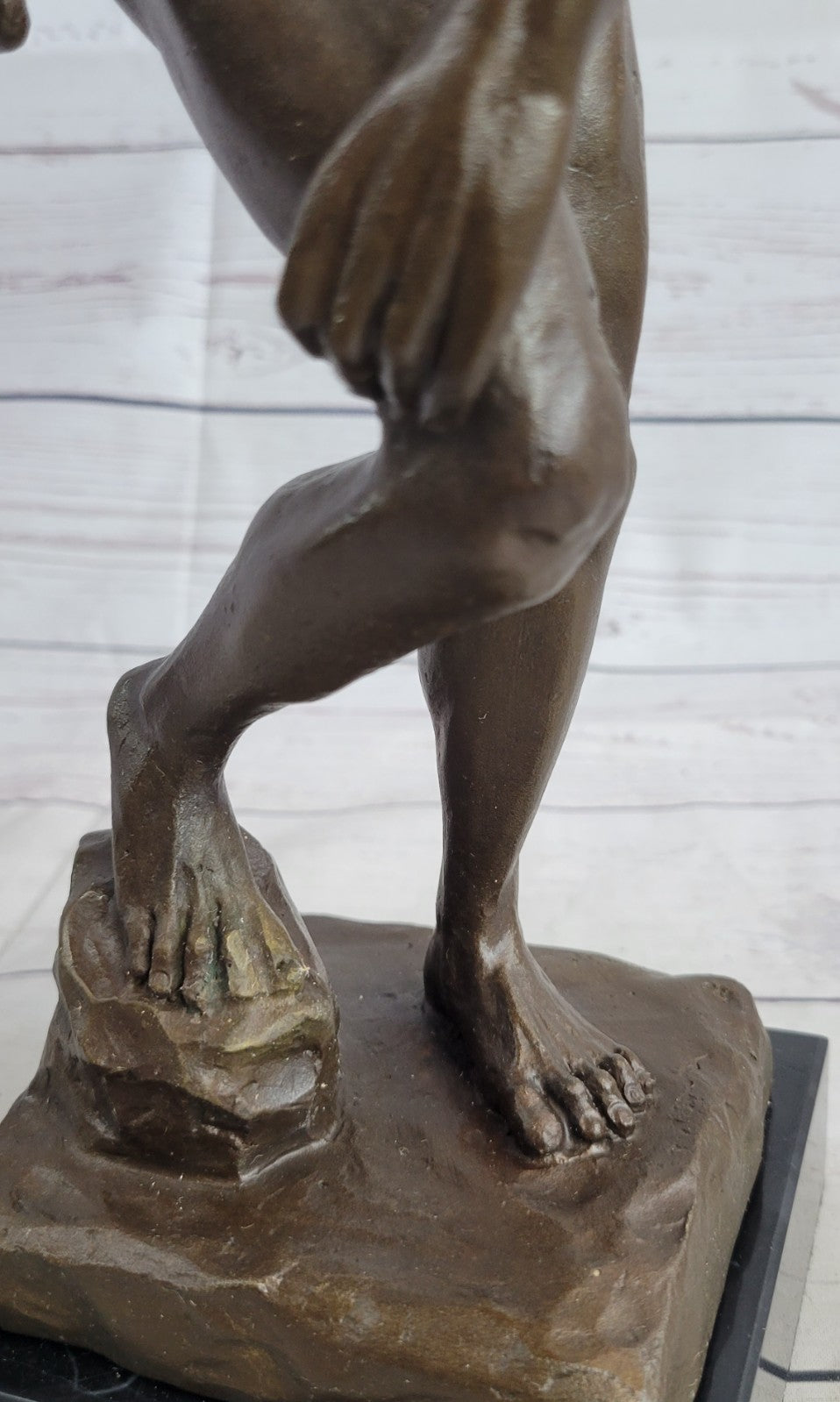 Handcrafted bronze sculpture SALE German Marble Of Age Rodin Male Nude Elegant