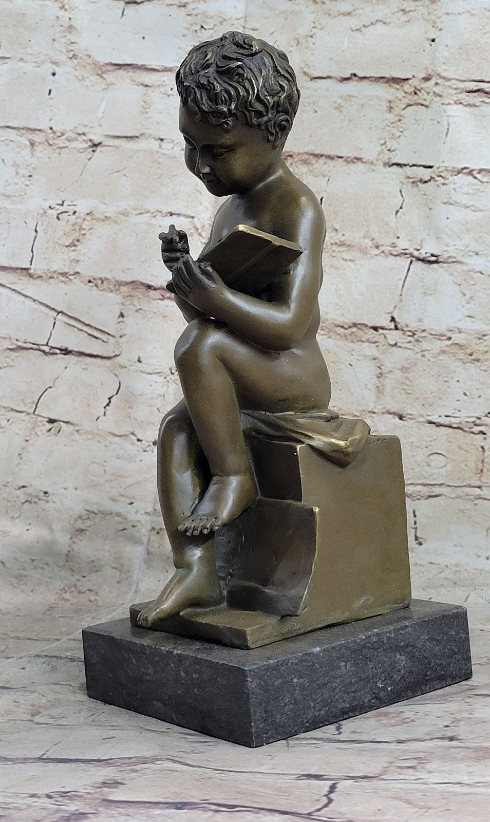 Handcrafted bronze sculpture SALE Acti Boy Nude Cute Taylor Art Original Signed