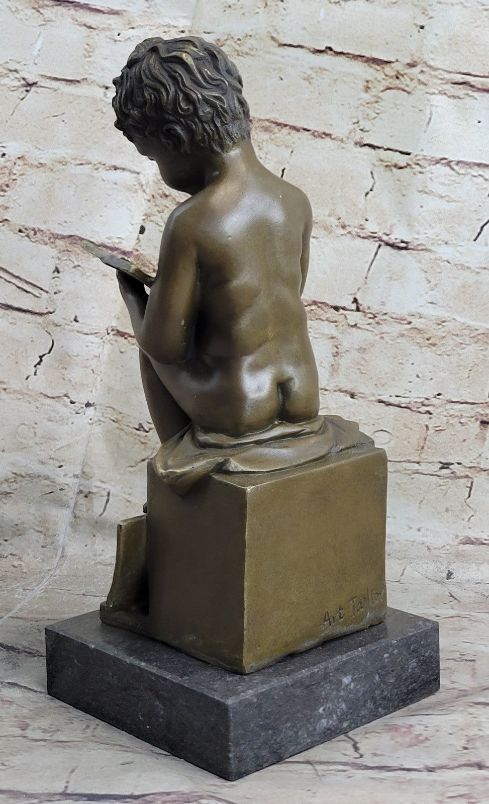 Handcrafted bronze sculpture SALE Acti Boy Nude Cute Taylor Art Original Signed