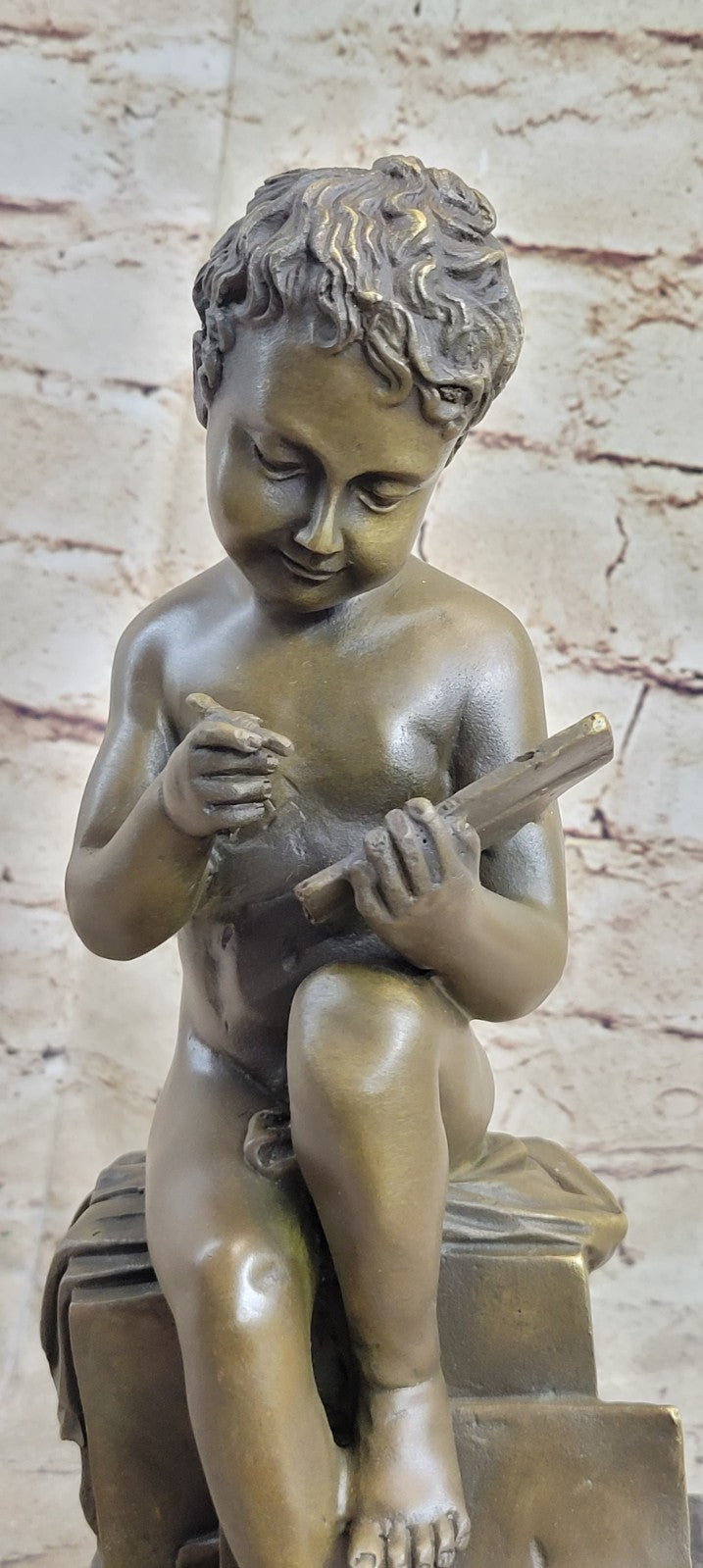 Handcrafted bronze sculpture SALE Acti Boy Nude Cute Taylor Art Original Signed