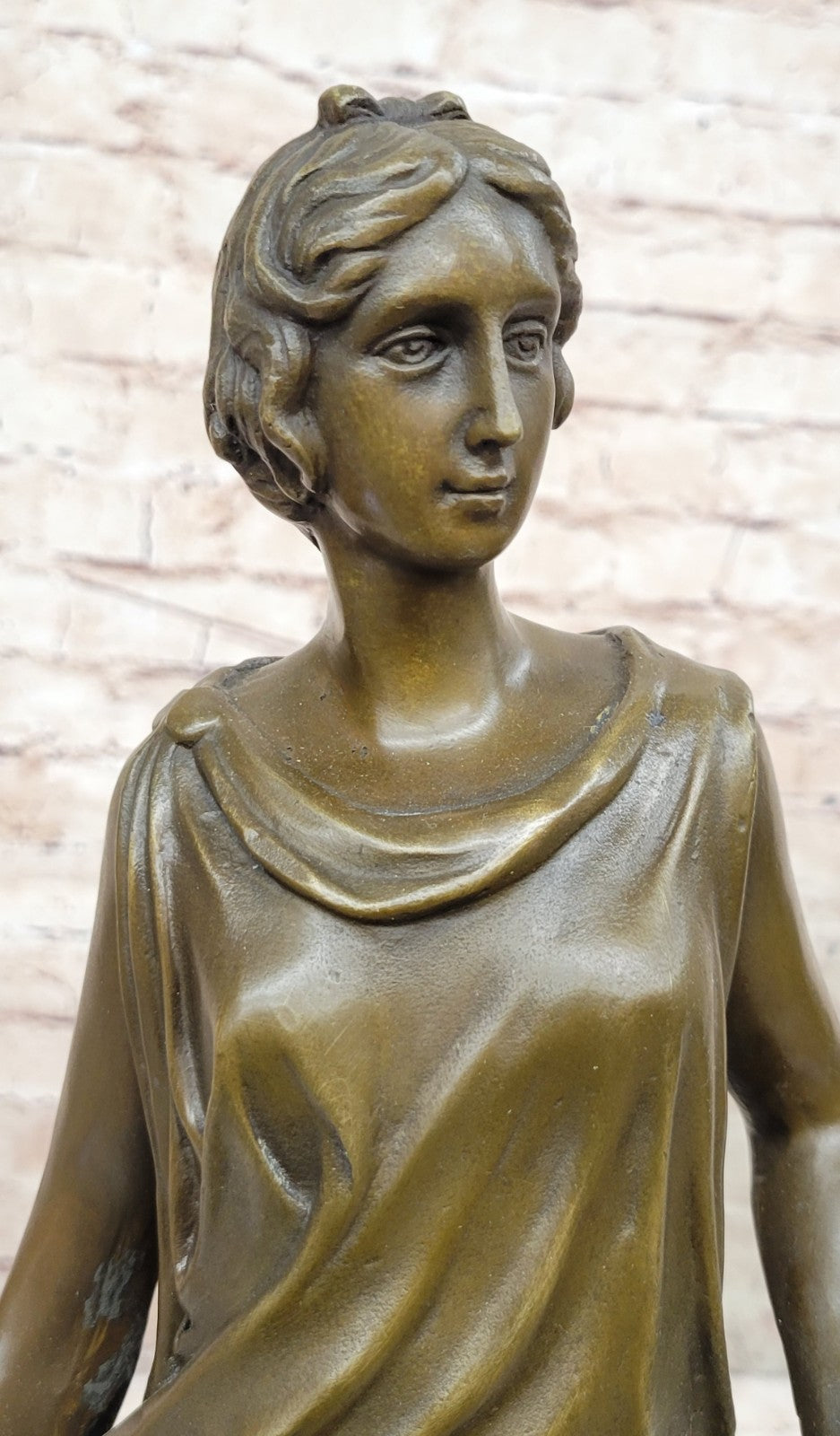 Young Woman Lovely Statue Handcrafted Bronze Sculpture Figure Home Decor Hotcast