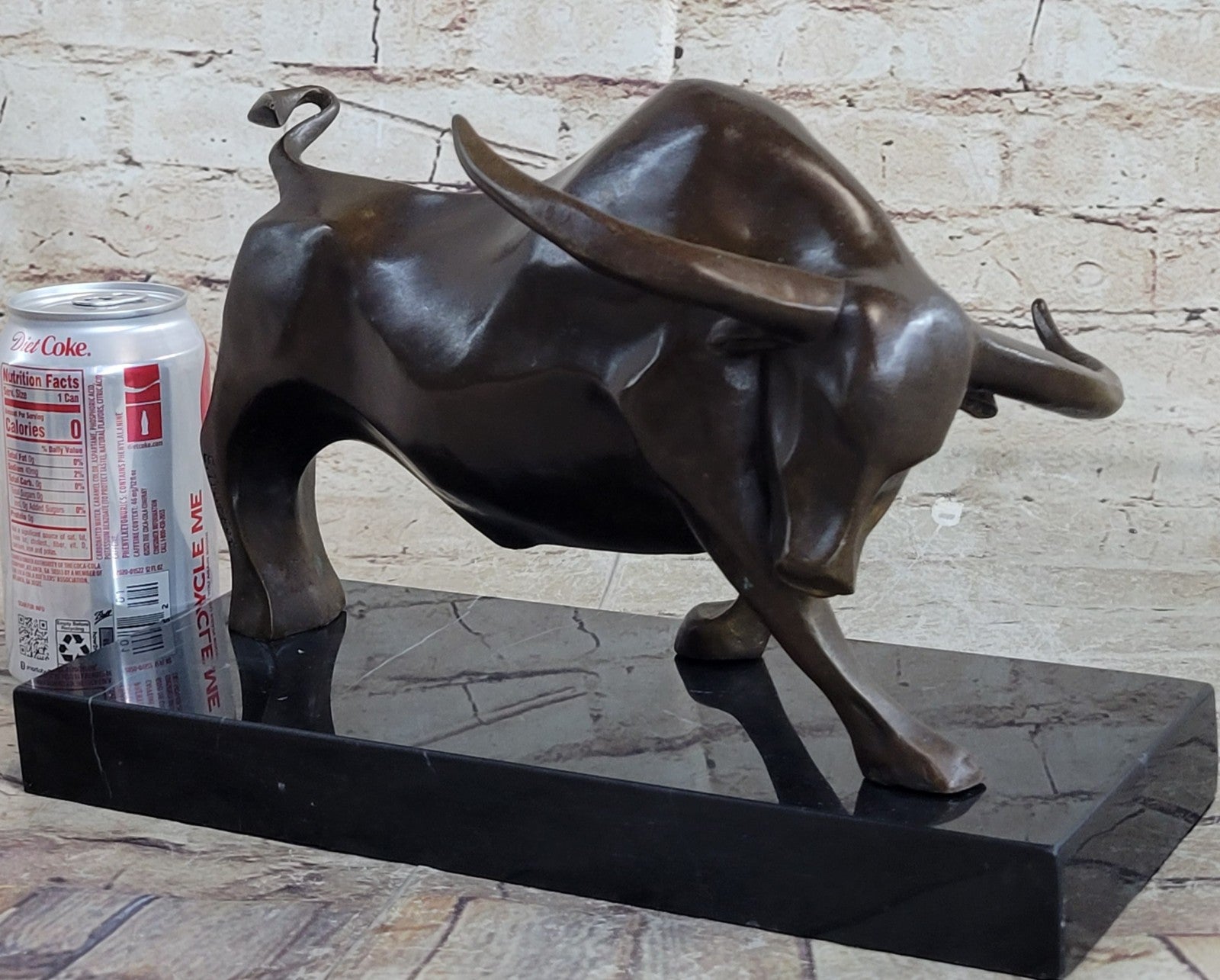 Bronze Sculpture Modern Art Stock Market Bull Hot Cast Marble Figurine Figure NR